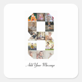 Zwart-wit foto collage nummer 8 vierkante sticker