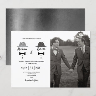 Zwart-wit foto gay huwelijk kaart