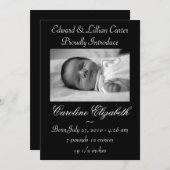 Zwart-wit foto geboorte aankondiging (Voorkant / Achterkant)