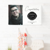 Zwart-wit foto Gefeliciteerd Afstuderen Spandoek (Insitu)