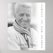 Zwart & Wit Foto Herdenkings Funeral Service Poster (Voorkant)