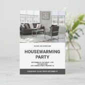 Zwart-wit foto Housewarming Party Kaart (Staand voorkant)