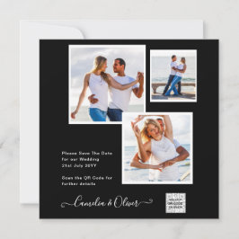 Zwart wit FOTO-huwelijk nodigt QR-code uit tot Ops