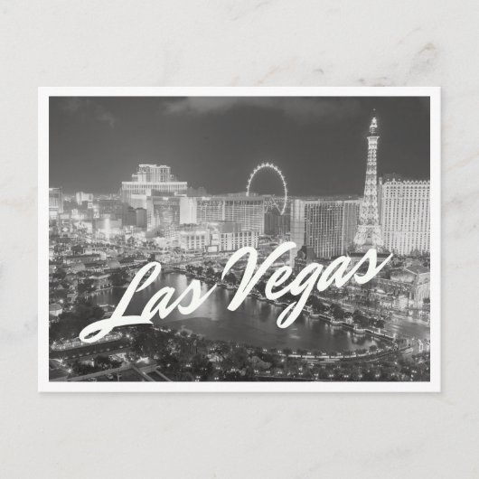 Zwart & Wit Foto Las Vegas Briefkaart (Voorkant)