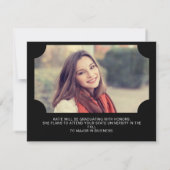 Zwart Wit Foto Middelbare School Afstuderen (Achterkant)