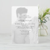 Zwart & Wit Foto Moderne Bruiloft Kaart (Staand voorkant)