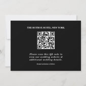 Zwart-wit foto QR-code Elegante bruiloft Save The Date (Achterkant)