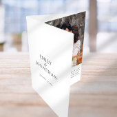 Zwart-wit foto QR Code Tijdlijn bruiloft Drieluik Uitnodiging