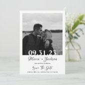 Zwart-wit foto Save The Dates Kaart (Staand voorkant)