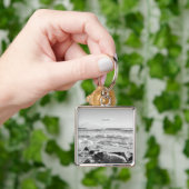 Zwart-wit foto van Atlantische oceaan golven Sleutelhanger (Hand)