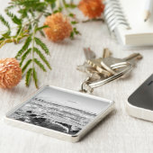 Zwart-wit foto van Atlantische oceaan golven Sleutelhanger (Zijkant)