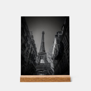 zwart-wit foto van de Eiffeltoren Acryl Bord