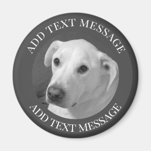 Zwart-wit foto van een mooie zielige hond magneet