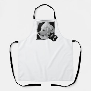 Zwart-wit foto van Schattige Dog Mom Paw Schort