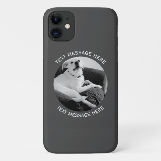 Zwart-wit foto van Talking Dog Text Message Case-Mate iPhone Case (Achterkant)