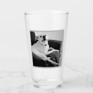 Zwart-wit foto van Talking Dog Text Message Glas