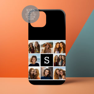 Zwart-Wit Fotocollage Aangepast Monogram Case-Mate iPhone 14 Pro Hoesje