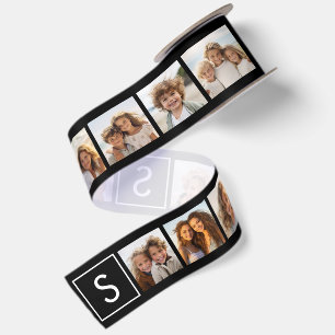 Zwart-Wit Fotocollage Aangepast Monogram Lint