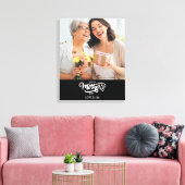 Zwart Wit Fotocollage Gift Happy Moederdag Canvas Afdruk (Insitu (Woonkamer))