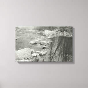 Zwart-wit Fotografie Calm River op Canvas