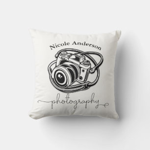 Zwart-wit fotografie Cameralogo Grafisch Kussen