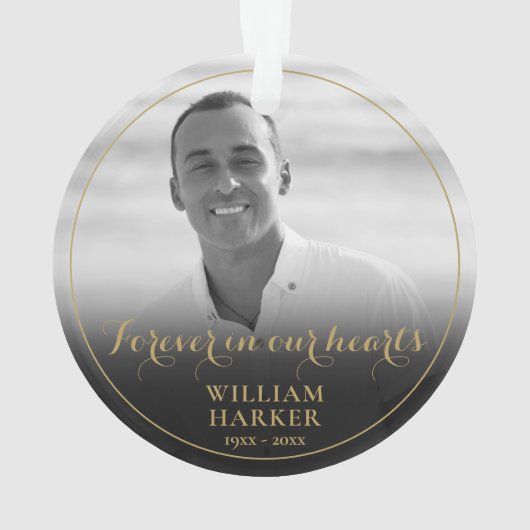 Zwart-wit fotoherdenking ornament (achterkant)