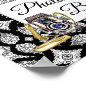 Zwart-wit fotohokje huwelijksbord poster (Hoek)