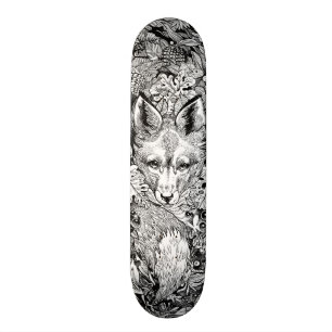 Zwart-wit Fox + natuur Schaats Deck Skateboard