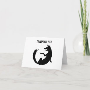 Zwart-wit Fox Tribal Tattoo Symbool Kaart