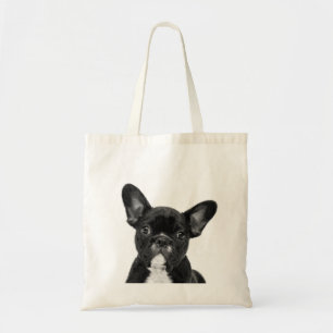 Zwart-wit, Frans Bulldog-portret Tote Bag