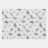 Zwart-wit Franse Bulldogs Inpakpapier Vel (Voorkant 3)