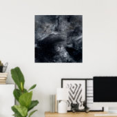 Zwart wit galaxy Nebula Painting Poster (Thuiskantoor)