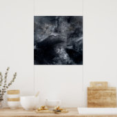 Zwart wit galaxy Nebula Painting Poster (Keuken)