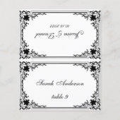 Zwart Wit Gast Naam Trouwplaats Kaart (Voorkant)