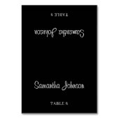Zwart-wit gastennaam tafel nr. Plaats kaarten (Voorkant)