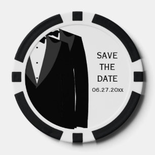 Zwart Wit Gay Bruiloft Save The Date Poker Chips