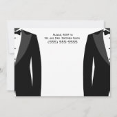 Zwart-wit gay trouwrepetitie uitnodigingen (Achterkant)