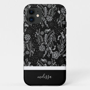 Zwart-wit geblindeerd gebandatuurpatroon iPhone 11 hoesje