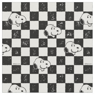 Zwart-wit geblokte Snoopy Stof