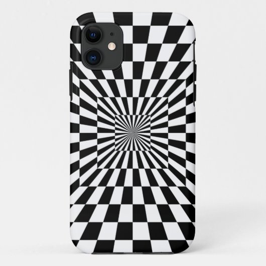 Zwart-wit geblokte vortex | Custom Case-Mate iPhone Case (Achterkant)