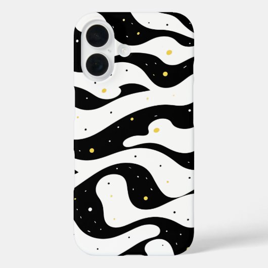 Zwart-wit gebogen lijnen iPhone / iPad case (Achterkant)