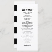 Zwart-wit gebold Italiaans Typografie Wedding Menu (Voorkant / Achterkant)