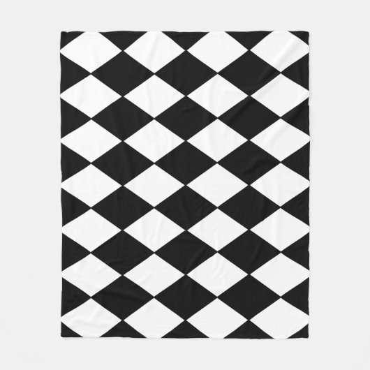 Zwart-wit geborduurde rugzak fleece deken (Voorkant)