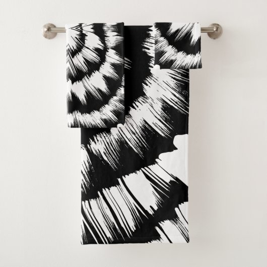 Zwart-wit geborsteld bad handdoek (Insitu)