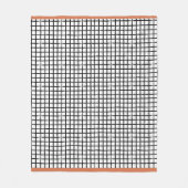 Zwart-wit gebundeld patroontapijt fleece deken (Voorkant)