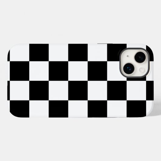 Zwart-wit gecheckt patroon Case-Mate iPhone case (Achterkant (horizontaal))