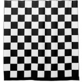 Zwart-wit gecheckt patroon douchegordijn (Voorkant)