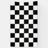 Zwart-wit gecheckt patroon spandoek (Verticaal)