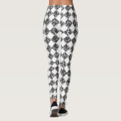 Zwart wit gecheckte marmer leggings (Achterkant)