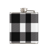 Zwart-wit gecheckte vierkantjes buffelplaat heupfles (Achterkant)